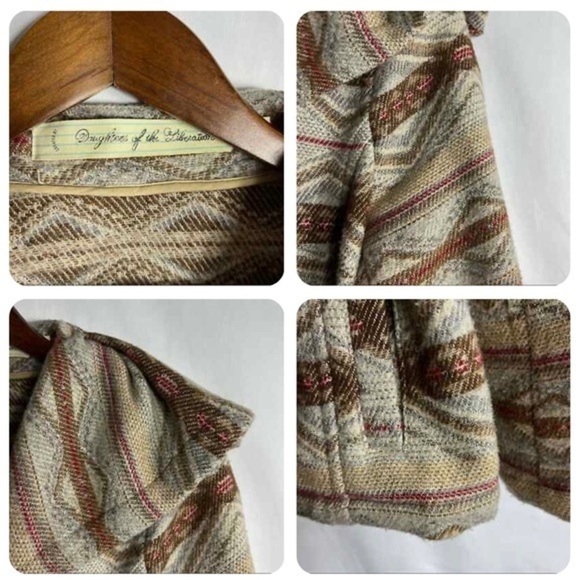 ANTHROPOLOGIE Daughters of the Liberation Woven Aztec Jacket size XS cc - Picture 3 of 8